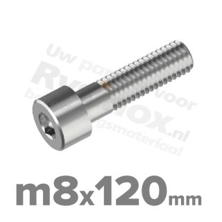 Inbusbout M8x120 DIN 912 / ISO 4762 - RVS A2 (Inox)