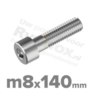 Inbusbout M8x140 DIN 912 / ISO 4762 - RVS A2 (Inox)