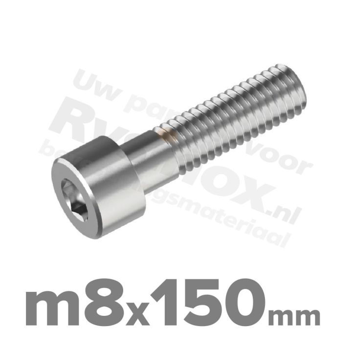 Inbusbout M8x150 DIN 912 / ISO 4762 - RVS A2 (Inox)