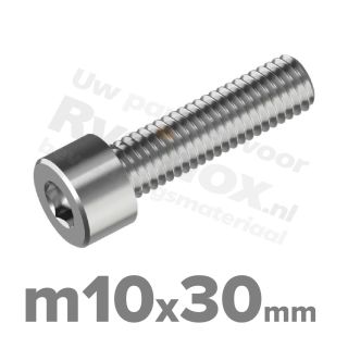 Inbusbout M10x30 DIN 912 / ISO 4762 - RVS A2 (Inox)