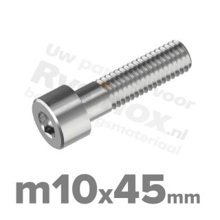 Inbusbout M10x45 DIN 912 / ISO 4762 - RVS A2 (Inox)