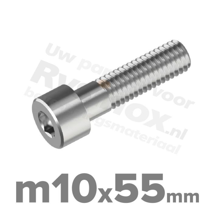 Inbusbout M10x55 DIN 912 / ISO 4762 - RVS A2 (Inox)