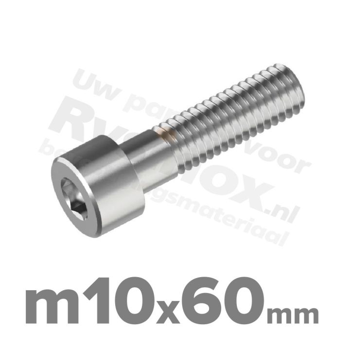 Inbusbout M10x60 DIN 912 / ISO 4762 - RVS A2 (Inox)