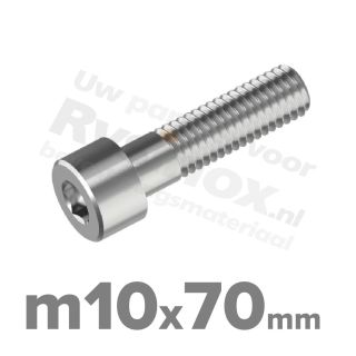 Inbusbout M10x70 DIN 912 / ISO 4762 - RVS A2 (Inox)