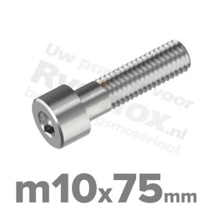 Inbusbout M10x75 DIN 912 / ISO 4762 - RVS A2 (Inox)