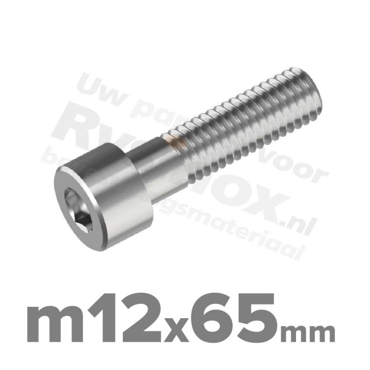 Inbusbout M12x65 DIN 912 / ISO 4762 - RVS A2 (Inox)