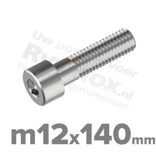 Inbusbout M12x140 DIN 912 / ISO 4762 - RVS A2 (Inox)