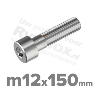 Inbusbout M12x150 DIN 912 / ISO 4762 - RVS A2 (Inox)