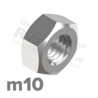 Zeskantmoer M10 DIN 934 RVS A2 | rvsinox.nl