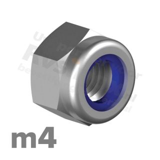 Zeskantmoer zelfborgend M4 DIN 985 RVS A2 | rvsinox.nl