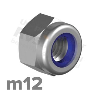 Zeskantmoer zelfborgend M12 DIN 985 RVS A2 | rvsinox.nl