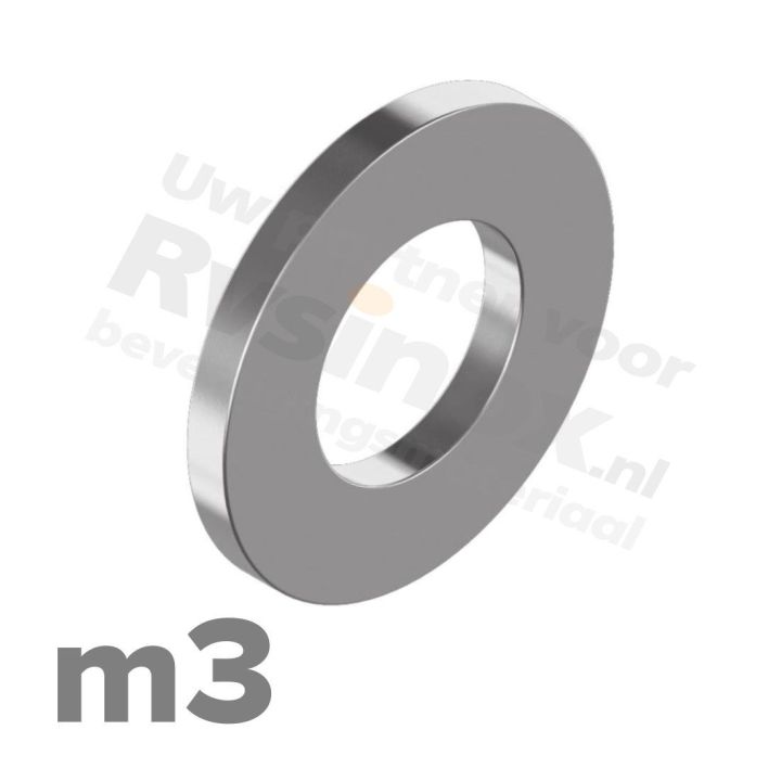 Sluitring M3 DIN 125A RVS A2