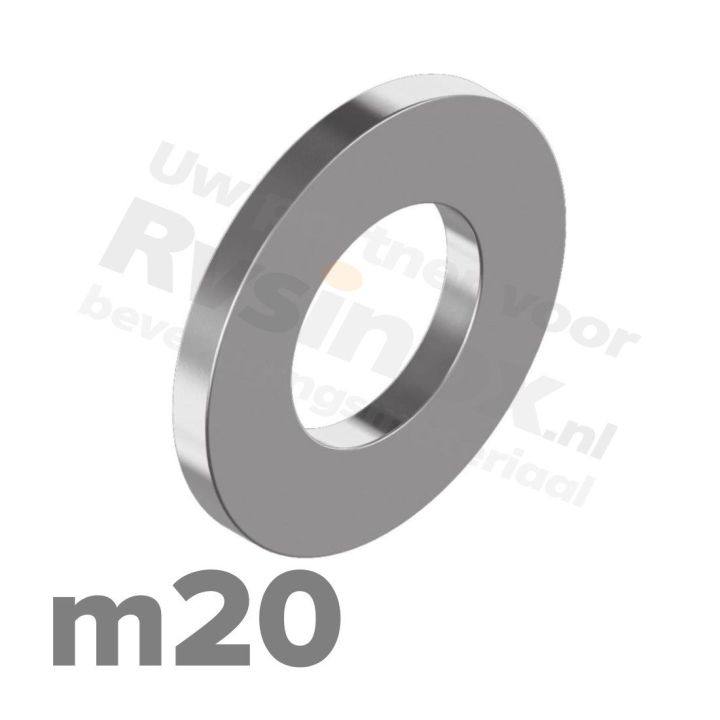 Sluitring M20 DIN 125A RVS A2